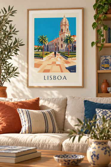 Affiche monastère des Hiéronymites à Belém, Lisbonne : encadrée au mur