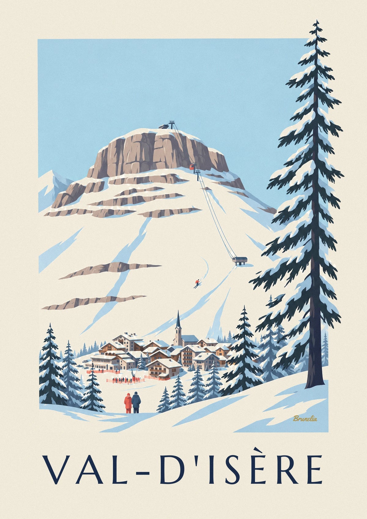 Poster Face de Bellevarde und olympische Abfahrt in Val-d'Isère