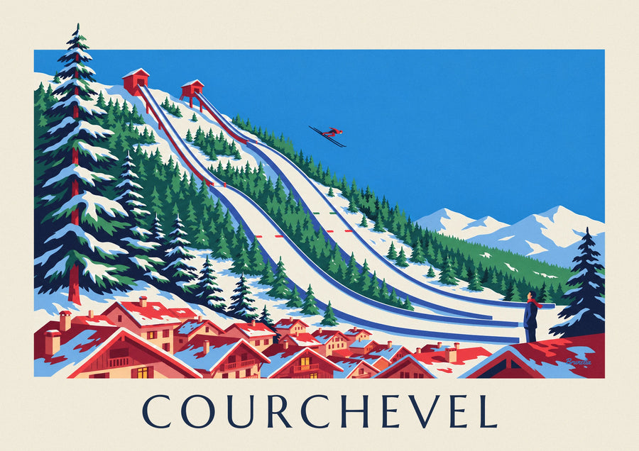 Poster Skisprungschanzen von Courchevel in Le Praz